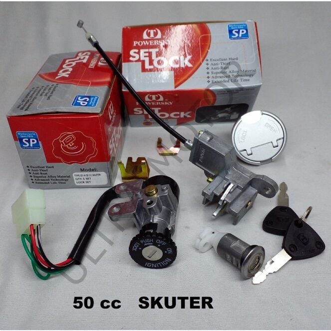 GY-6 50CC Scooter Kontak Seti (Kontak,Kilit,Depo Kapağı)