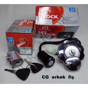 Honda CG 125 Kontak Seti (Kontak,Kilit,Depo Kapağı) Dişi Fiş