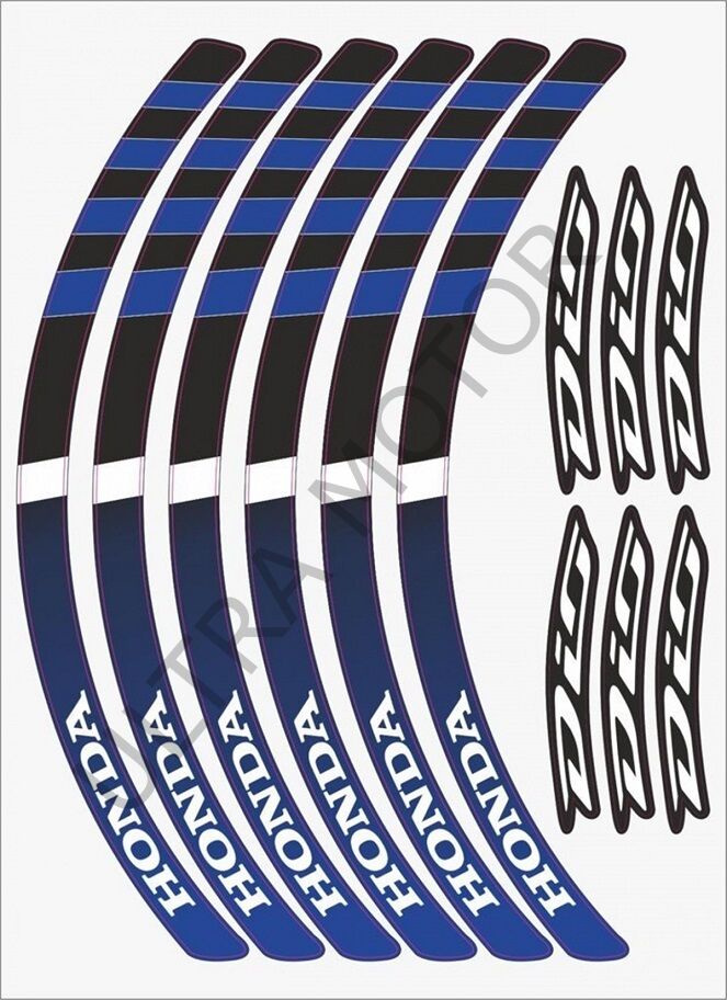 Honda DİO Uyumlu Mavi Reflektör Baskı 1 Set Jant Şeridi