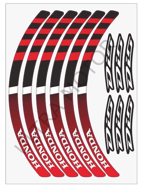 Honda DİO Uyumlu Kırmızı Reflektör Baskı 1 Set Jant Şeridi