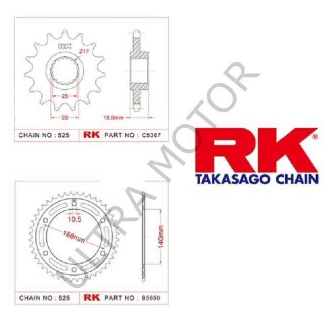RK BMW F700/800 15/48T Ön Arka Dişli Set 520