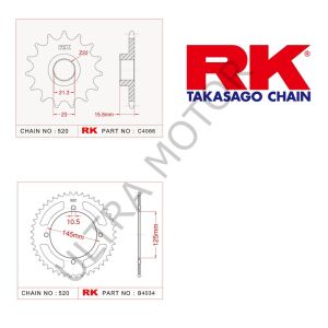 RK Yamaha Xt 600 E 14/43T Ön Arka Dişli Set 520