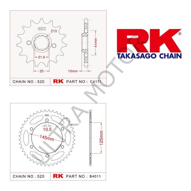 RK Yamaha Xt 660 X/R 15/45T Ön Arka Dişli Set 520 04-14