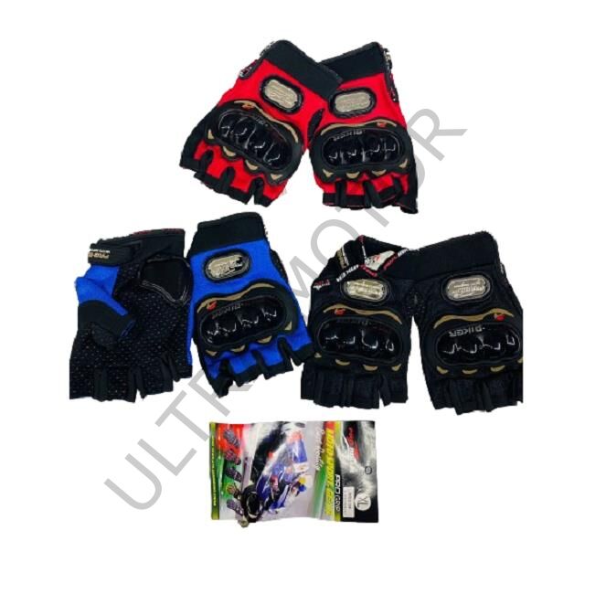 Pro-Biker Parmaksız Korumalı Eldiven Kırmız-Siyah L