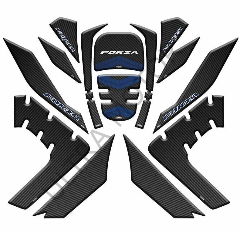 Honda Forza 2018-2020 Mavi-Siyah Tank Pad Set