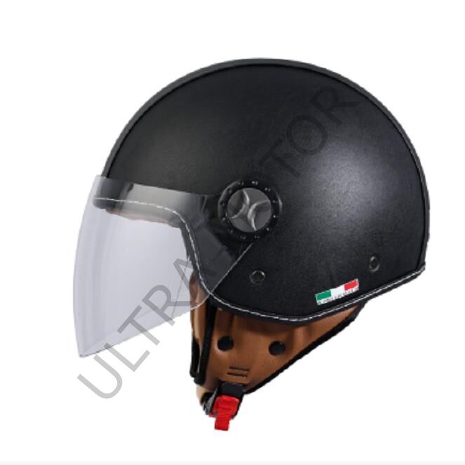 SWAY Siyah Deri Çene Açık Medium Beden Kask