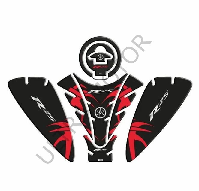 Yamaha R25 2019 Siyah-Kırmızı Tank Pad Set