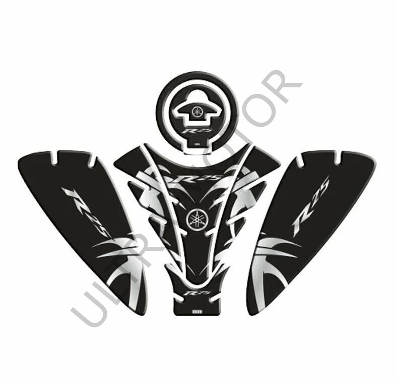Yamaha R25 2019-2024 Siyah-Gri Tank Pad Set