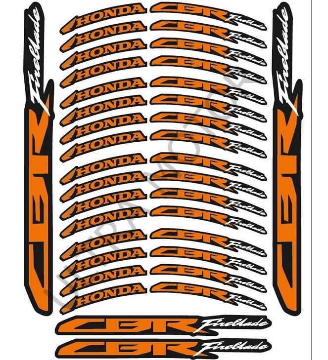 Honda CBR Turuncu Baskı 1 Set Jant Şeridi