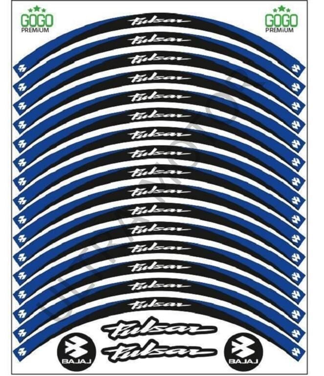 Bajaj Pulsar Mavi Reflektör Baskı 1 Set Jant Şeridi