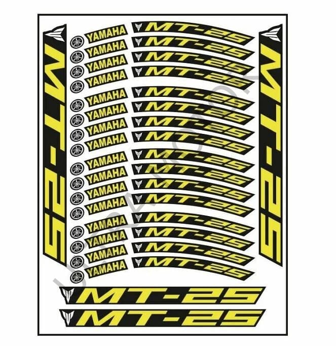 Yamaha MT-25 Florasan Sarı Baskı 1 Set Jant Şeridi