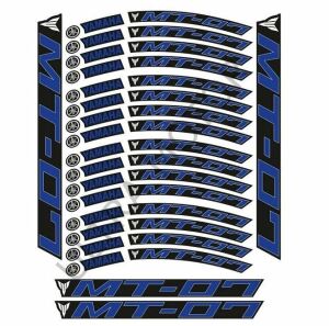 Yamaha MT-07 Uyumlu Mavi Baskı 1 Set Jant Şeridi