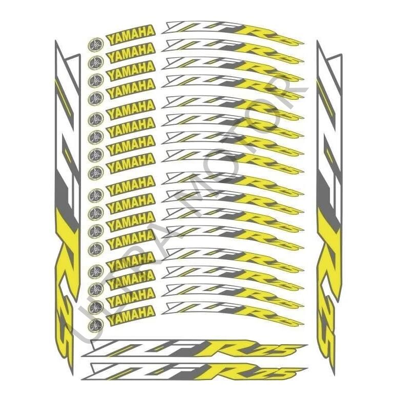 Yamaha R25 Florasan Sarı Baskı 1 Set Jant Şeridi