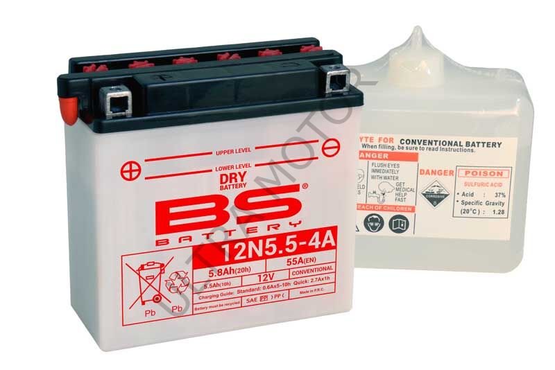 BS Battery 12N5.5-4A DRY Akü
