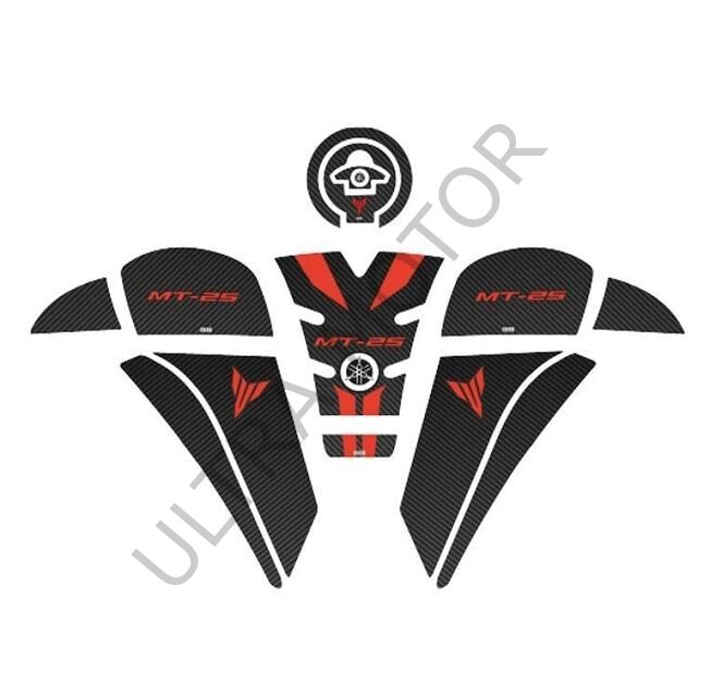 Yamaha MT-25 2020-2024 Kırmızı-Siyah Tank Pad Set