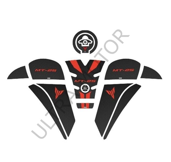 Yamaha MT-25 2020-2024 Kırmızı-Siyah Tank Pad Set