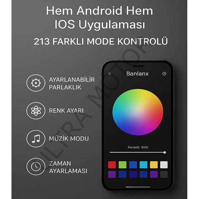 Honda PCX 2021-2024 Uyumlu RGB Led Telefon Kontrollü Ön Far Takımı