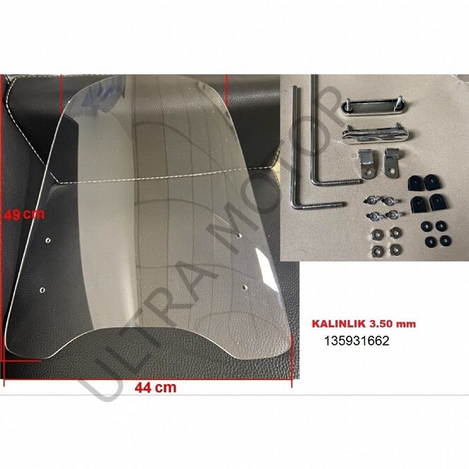 Motosiklet Orta Boy Mika Ön Rüzgarlık 49x44