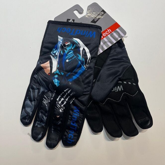 WindTech Mavi-Siyah Desen Large Beden Eldiven