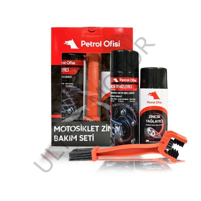 Petrol Ofisi Zincir Bakım Seti (Zincir Yağı+Zincir Temizleyici+Fırça)