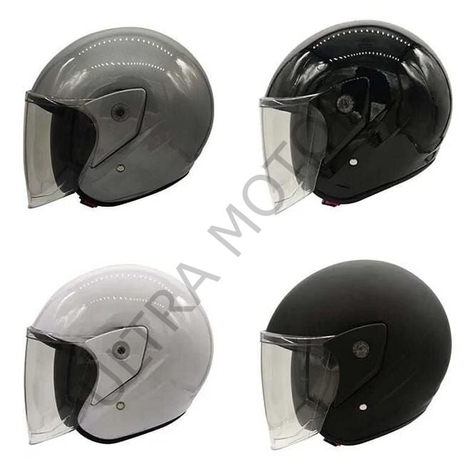 İthal Yarım Yazlık Kask Yüksek Kalite Standart Beden Parlak Siyah