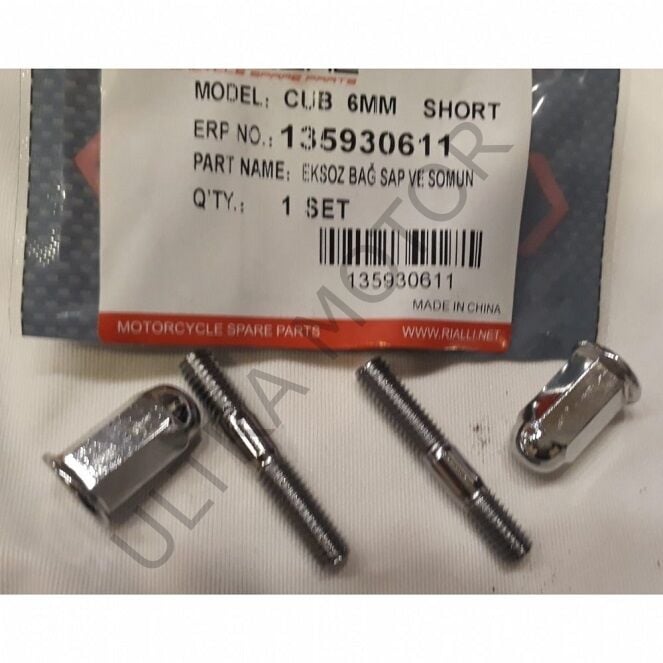 CUB Egzoz Bağlantı Sap Ve Somun 6mm (Kısa)