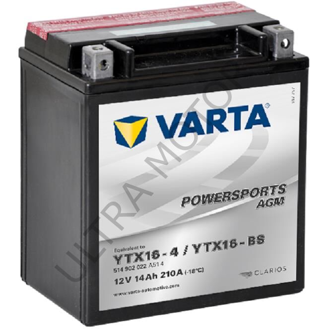 Varta Powersports AGM YTX16BS 12V 14Ah 210A