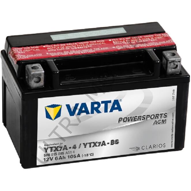 Varta Powersports AGM YTX7A-BS 12V6Ah 105A