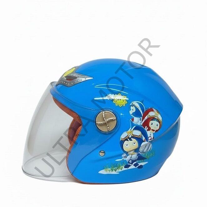 Çene Açık Çocuk Kask Mavi