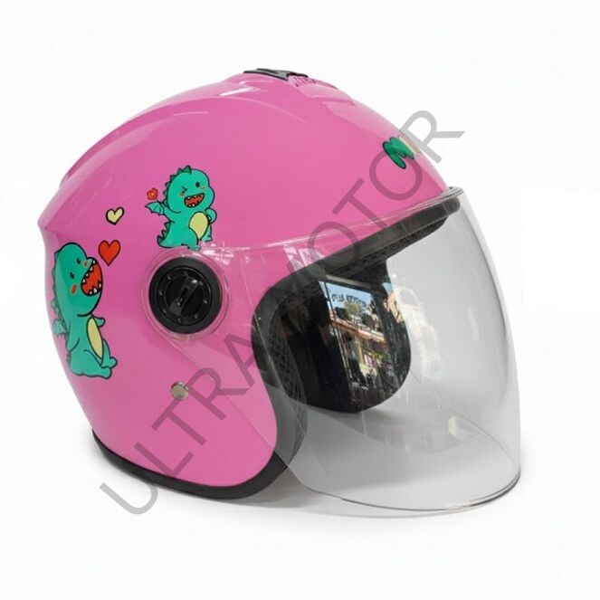 Çene Açık Çocuk Kask Pembe