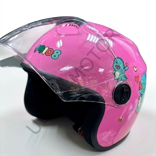 Çene Açık Çocuk Kask Pembe