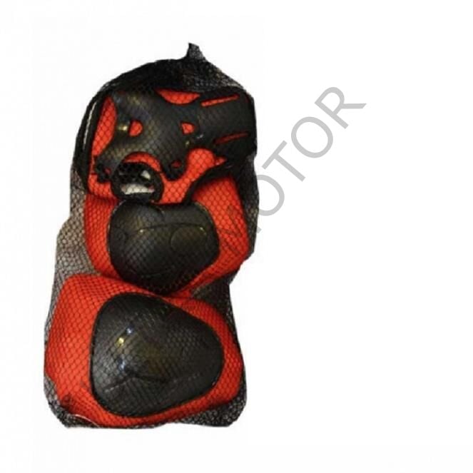 Çocuk Dizlik Dirseklik Takım Kırmızı-Siyah