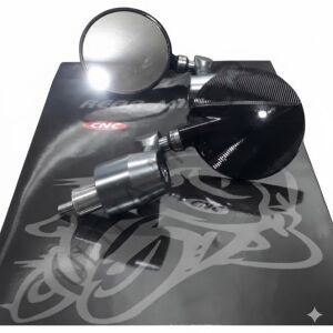 SA 06  CNC Siyah Cafe Racer Ayna Takım Füme Cam